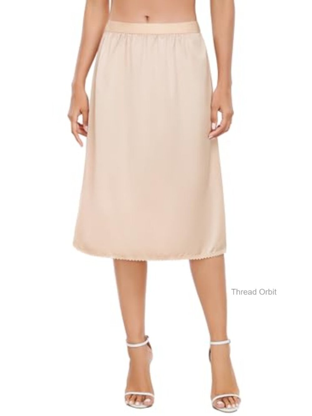Satin Half Slip Lace Trim Skirt Extender for Dresses, S-XXL